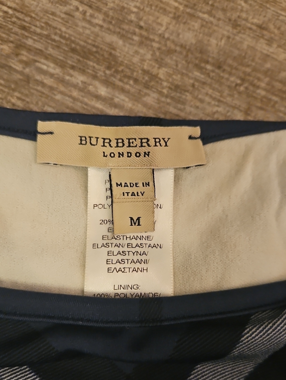 Burberry Navy Blue Plaid Tie-Side Bikini Bottom - Picture 2 of 4